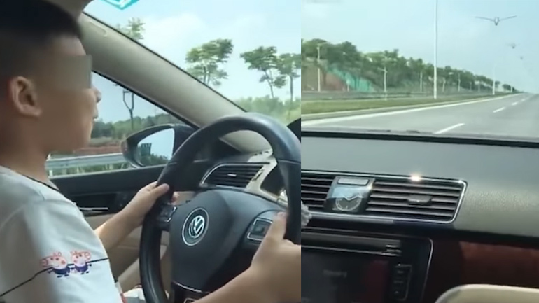 5χρονος οδηγεί στη εθνική οδό!